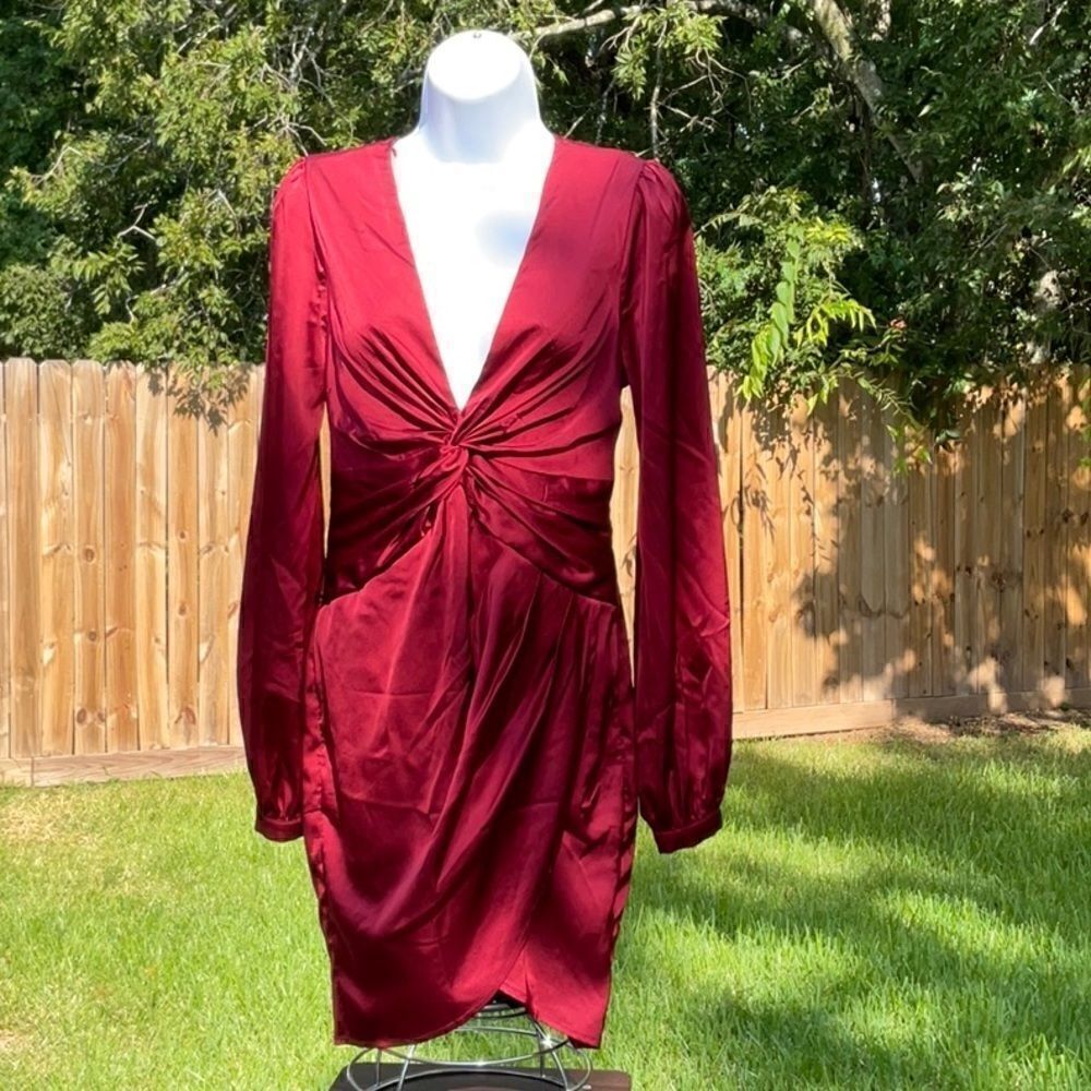 Take 50% OFF- FASHION NOVA Red Silk Dress, Size-S